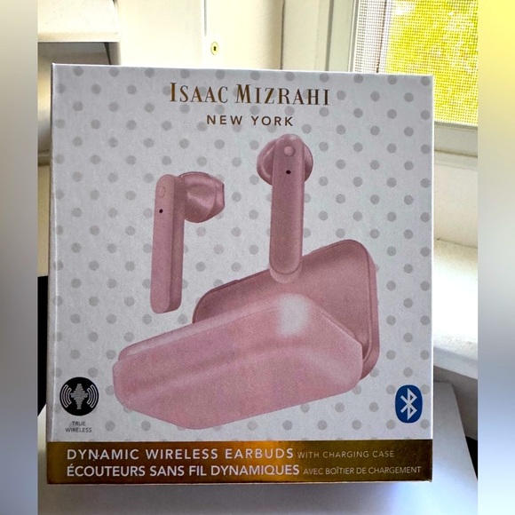 π§π Isaac Mizrahi Pink Wireless Earbuds β Chic Sound on the Go! ππ§ - Picture 2 of 16